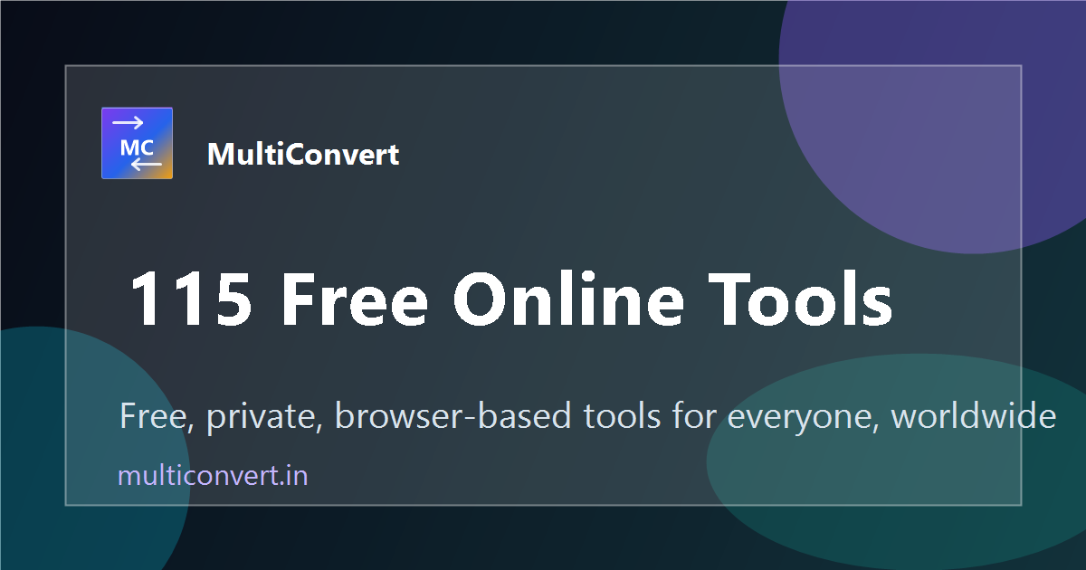 115 Free Online Tools | MultiConvert